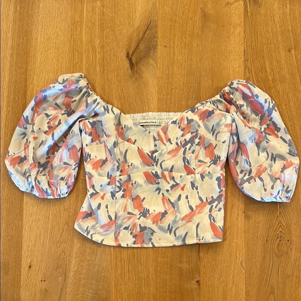 Abercrombie & Fitch Multicolor Puff Sleeve Blouse